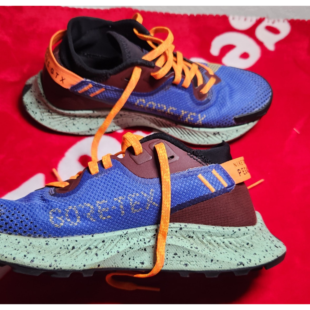 Nike Pegasus Trail 2 GORE-TEX Women’s 5.5 Blue Brown Orange Trail Running Shoes